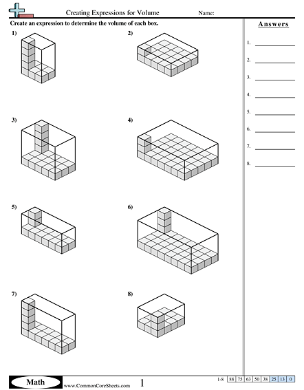 Volume worksheets